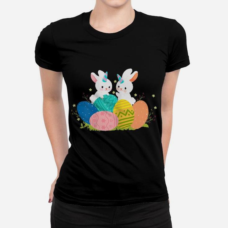 Cute Unicorn Bunny Girls Toddler Eggs Hunting Easter Pajama Women T-shirt