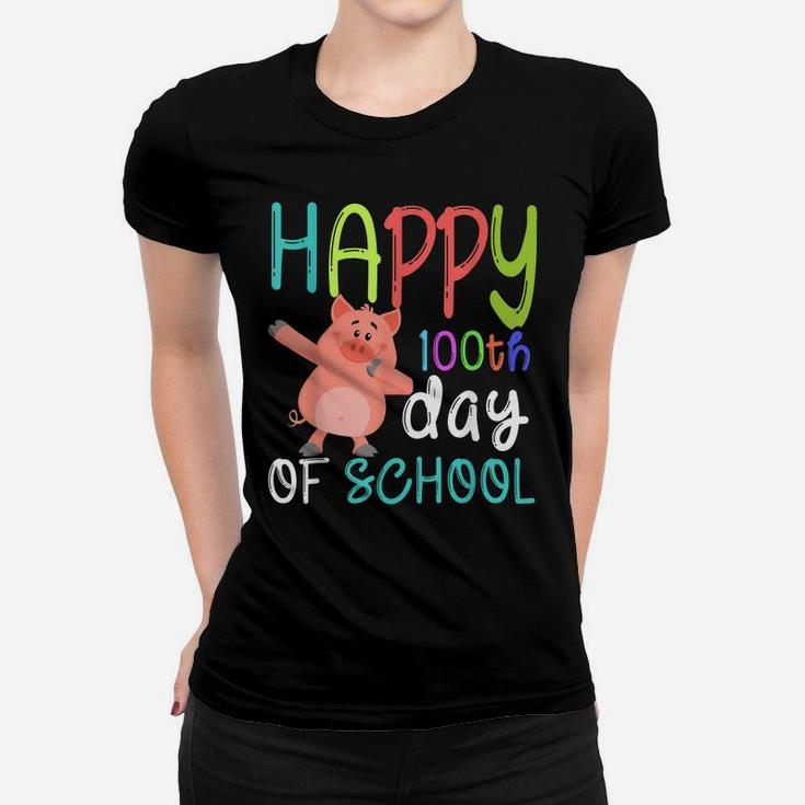 Dab Pig Cute Farm Animal Happy 100Th Day Of School Women T-shirt