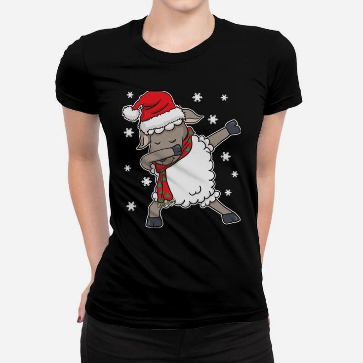 Dabbing Farmer Rancher Sheep Shepherd Christmas Santa Claus Sweatshirt Women T-shirt