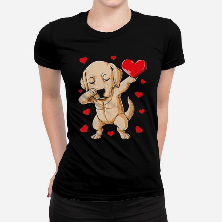 Dabbing Labrador Valentines Day Dog Lover Heart Boys Women T-shirt