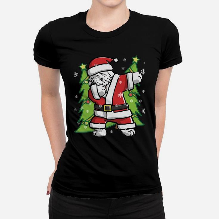 Dabbing Through The Snow Old English Sheepdog Dog Christmas Sweatshirt Women T-shirt