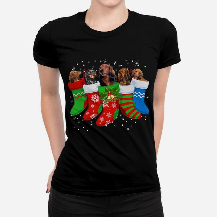 Dachshund Christmas Shirt Dachshund Dog Cute Socks Xmas Gift Women T-shirt