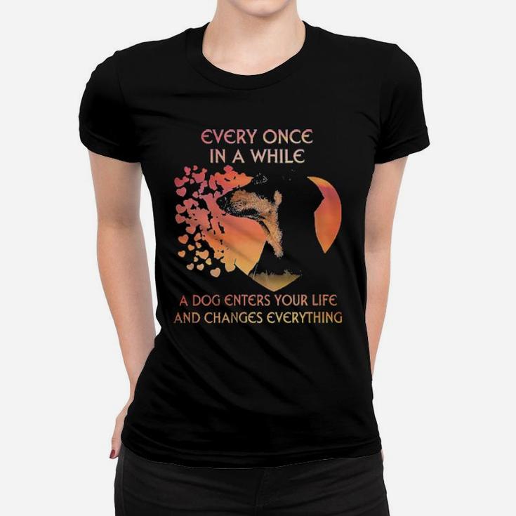 Dachshund Every Once In A While A Dog Enters Your Life And Changes Everything Women T-shirt