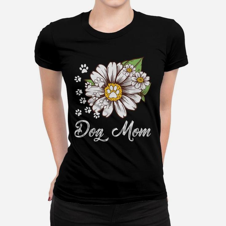 Daisy Flower Dog Mom Paw Footprint Funny Gift For Men Women Women T-shirt