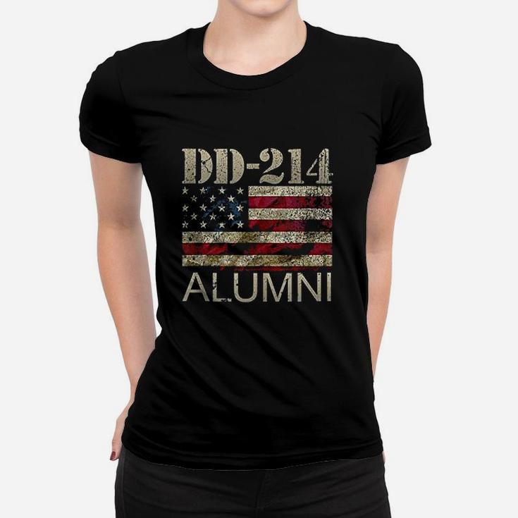 Dd-214 Army Alumni Vintage American Flag Women T-shirt