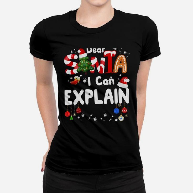 Dear Santa I Can Explain Funny Christmas Gifts Boys Kids Women T-shirt