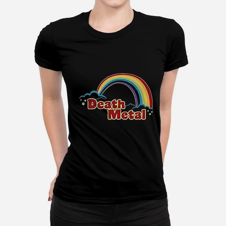 Death Metal Retro Rainbow 70S 80S Sarcastic Graphic Women T-shirt