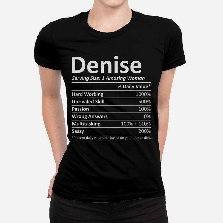 Denise Nutrition Personalized Name Funny Christmas Gift Idea Women T-shirt