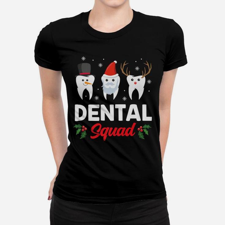 Dental Squad Clothing Holiday Gift Funny Christmas Dentist Women T-shirt