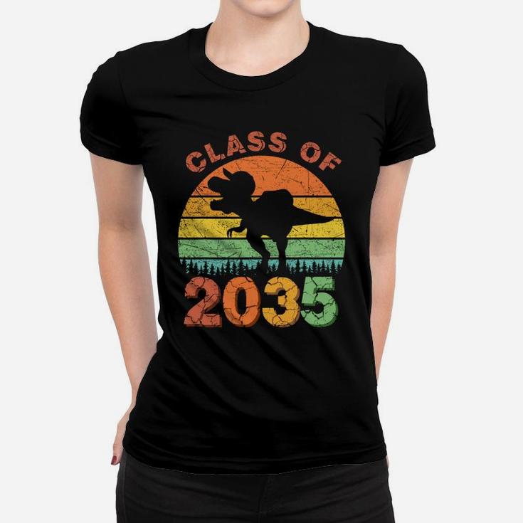Dinosaur Class Of 2035 Grow With Me First Day Kindergarten Sweatshirt Women T-shirt