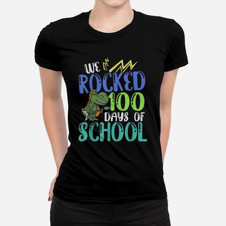 Dinosaur Student Boys Kids Gift T Rex 100 Days Of School Women T-shirt