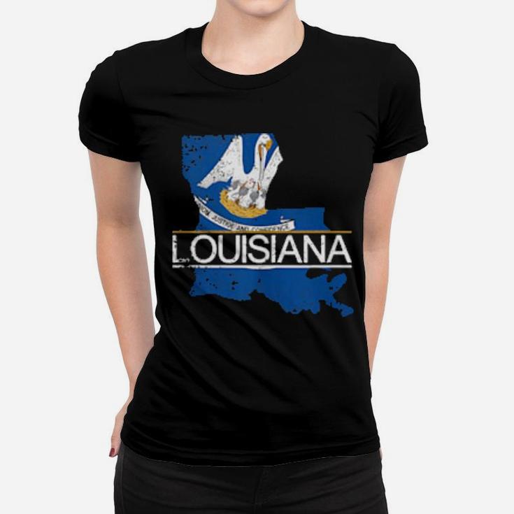 Distressed Louisiana Women T-shirt
