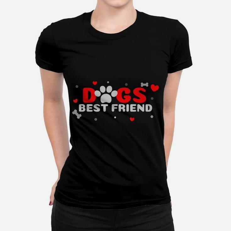 Dogs Best Friend Dog, Heart Paw Print, Dog Lovers Women T-shirt