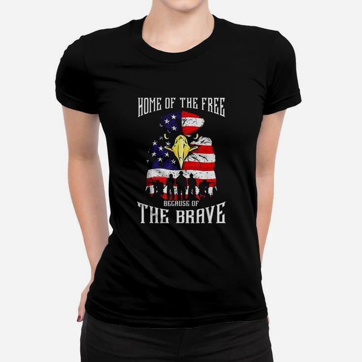 Eagle American Flag Military Veterans Patriotic Brave Women T-shirt