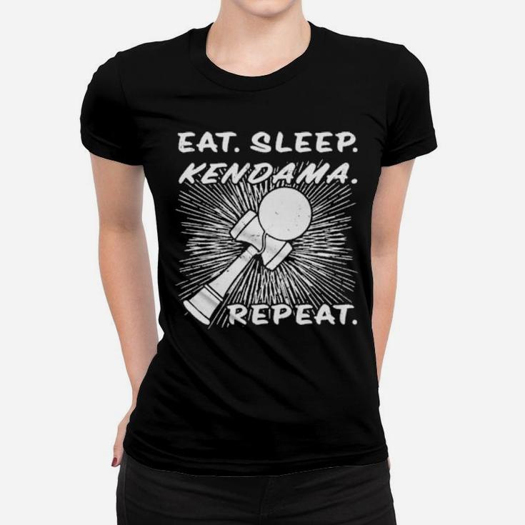 Eat Sleep Kendama Repeat Distressed Women T-shirt