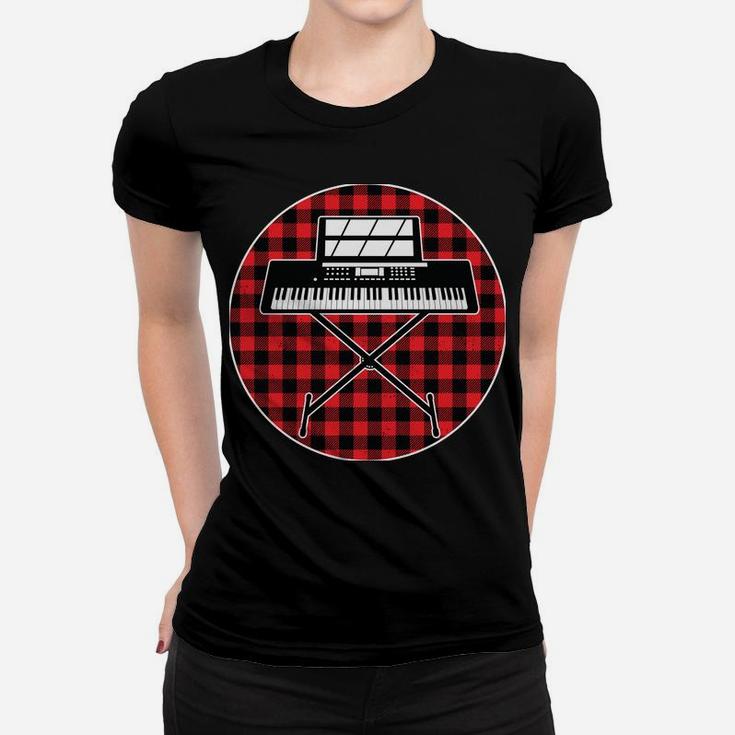 Electric Piano Buffalo Plaid Xmas Gift Sweatshirt Women T-shirt