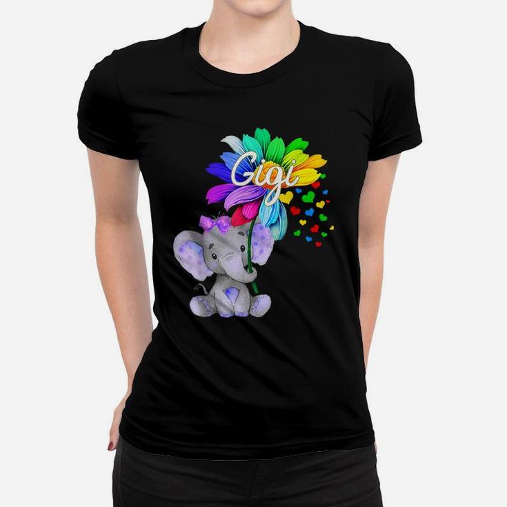 Elephant Gigi Flower Cute Mother's Day T Shirt Women T-shirt
