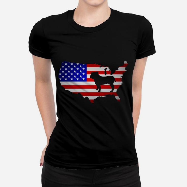 English Bulldog Dog Usa Flag Patriot Veteran Tshirtteegift Women T-shirt