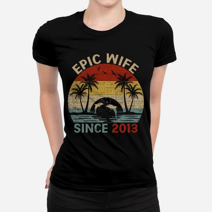 Epic Wife Since 2013 Vintage Wife 8Th Wedding Anniversary Women T-shirt