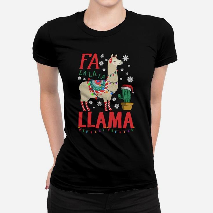 Fa La La Llama Xmas Women Men Kids Gift Llama Christmas Sweatshirt Women T-shirt
