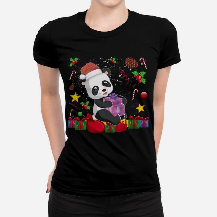 Family Matching Christmas Pajama Panda Lover Santa Xmas Gift Women T-shirt