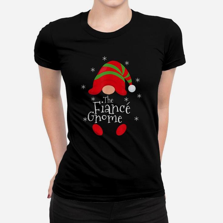 Fiancé Christmas Gnome Matching Getting Married Funny Xmas Women T-shirt