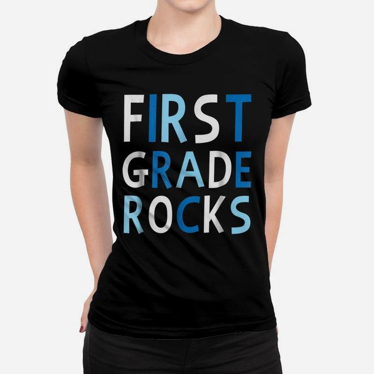 First Grade Rocks Love Fun Teacher Student School Tee Women T-shirt