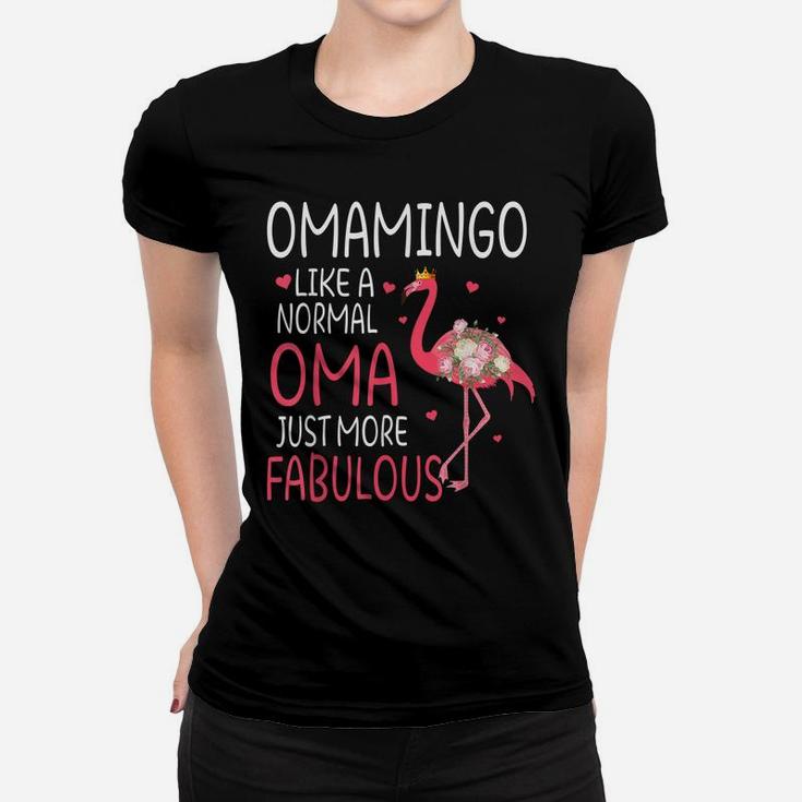 Flamingo Omamingo Like A Normal Oma Floral Funny Grandma Women T-shirt