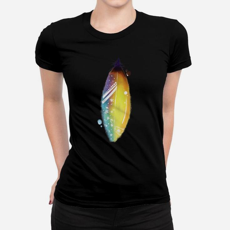 Floral Feather For Spring & Summer - Surf Beach Graphic Women T-shirt