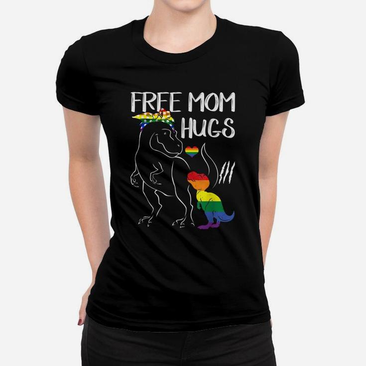 Free Mom Hugs Lgbt Pride Mama Dinosaur Rex  Gift Women T-shirt