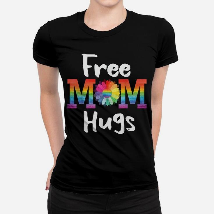Free Mom Hugs  Lgbt Pride Parades Daisy Flower Shirt Women T-shirt