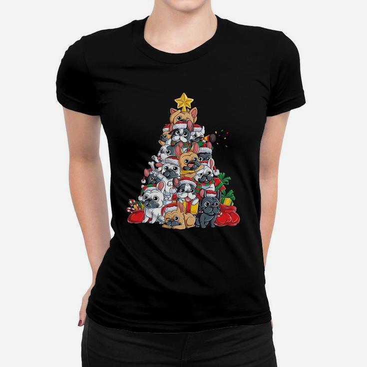 French Bulldog Christmas Tree Dog Santa Xmas Gifts Boys Kids Sweatshirt Women T-shirt