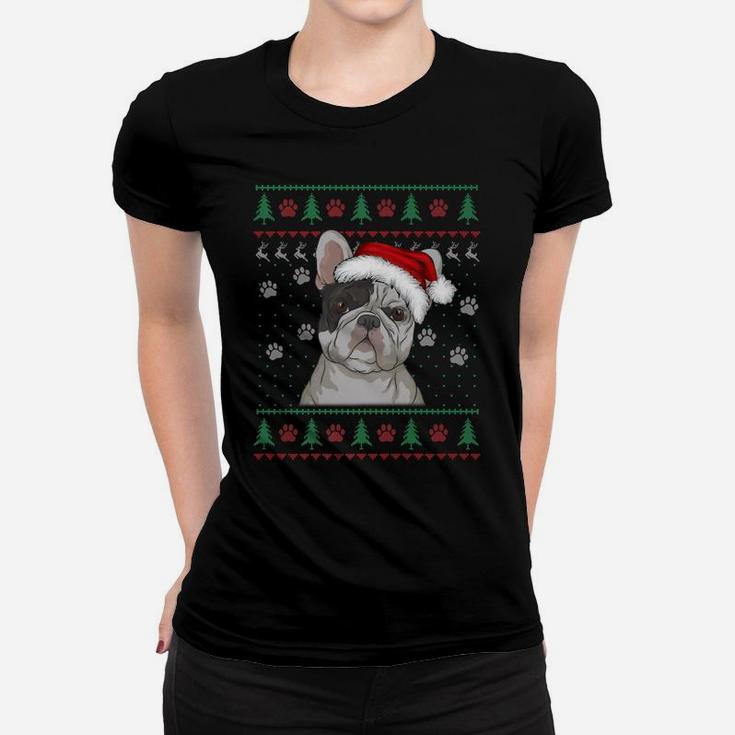 French Bulldog Christmas Ugly Sweater Funny Dog Lover Women T-shirt