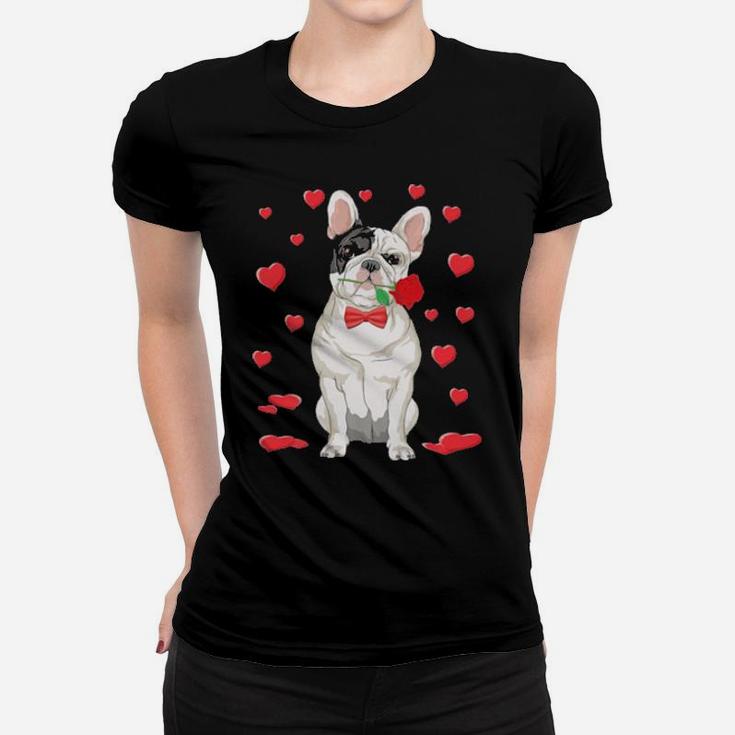French Bulldog Dog Valentine's Day Women T-shirt