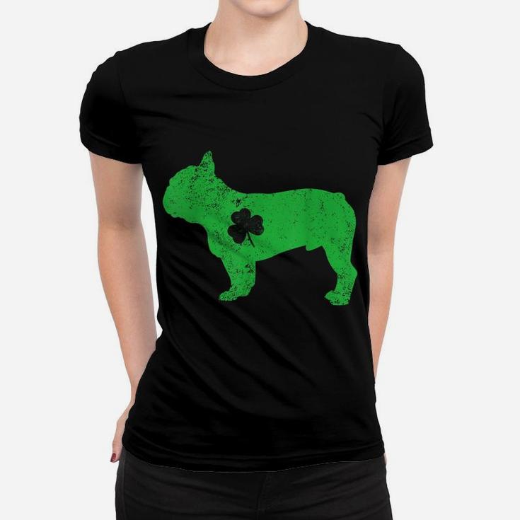 French Bulldog Irish Clover St Patrick Day Leprechaun Dog Women T-shirt