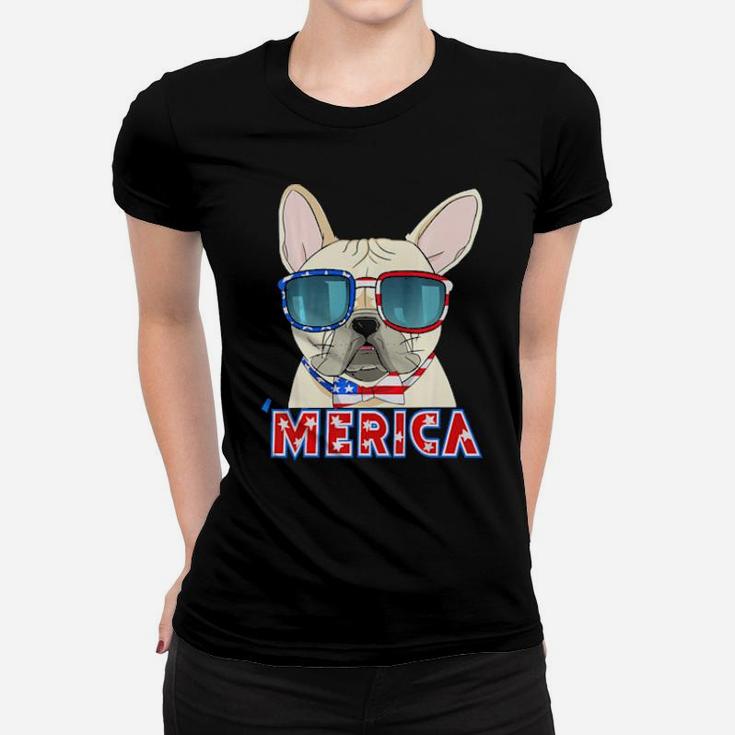 French Bulldog Merica 4Th Of July Usa Dog Puppy Women T-shirt