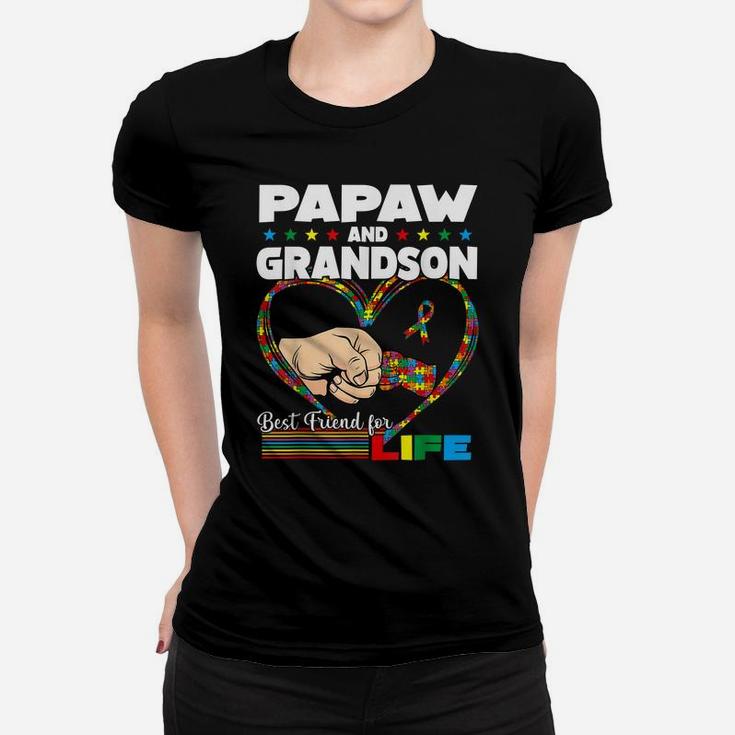 Funny Autism Awareness Papaw Grandson Best Friend For Life Women T-shirt