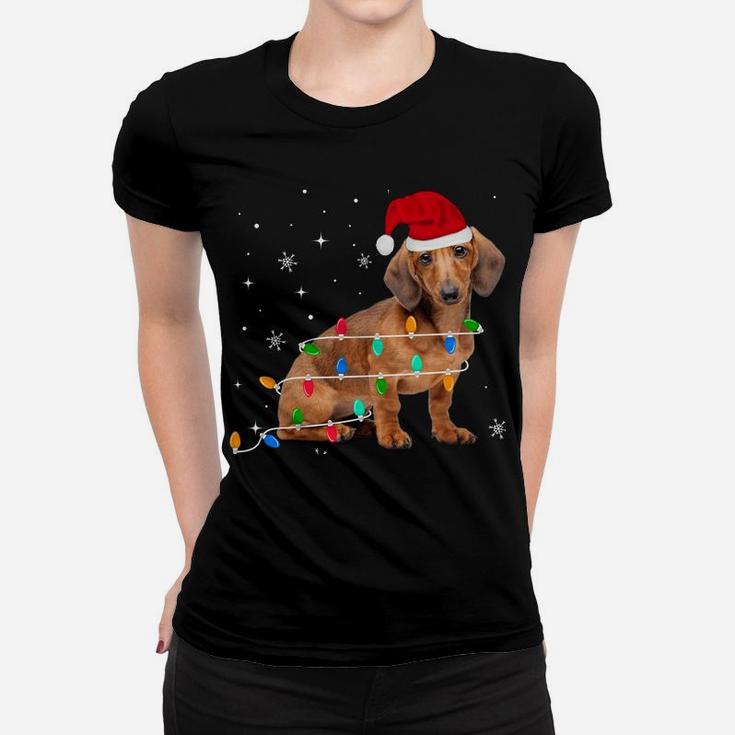 Funny Dachshund Christmas Light Gifts Xmas Sweatshirt Women T-shirt