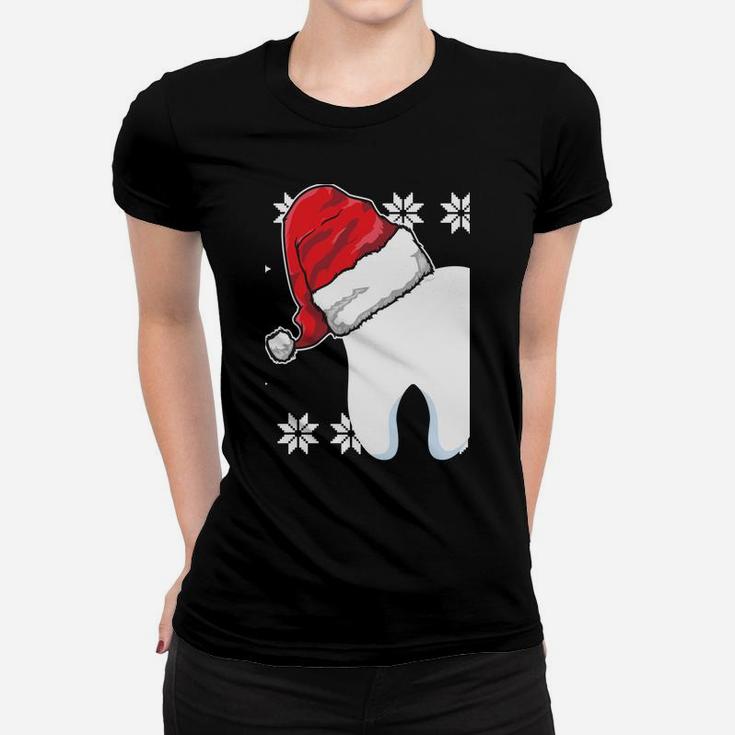 Funny Dentist Xmas Tooth Dental Assistant Ugly Christmas Sweatshirt Women T-shirt