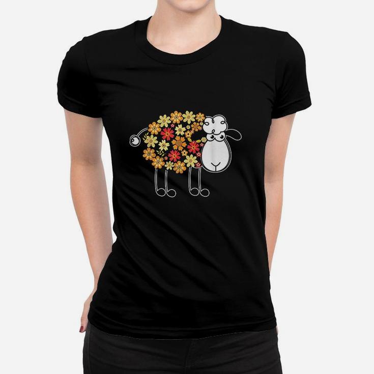 Funny Flower Sheep Design For Farming Lovers Women T-shirt
