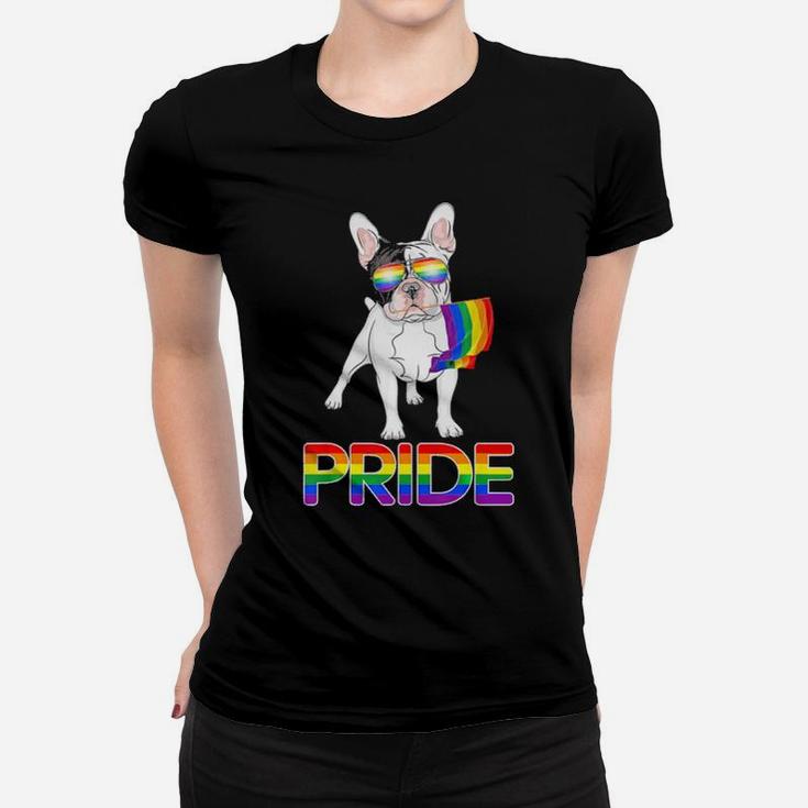 Funny Gay Pride Lgbt Rainbow Flag Shirt French Bulldog Gift Women T-shirt