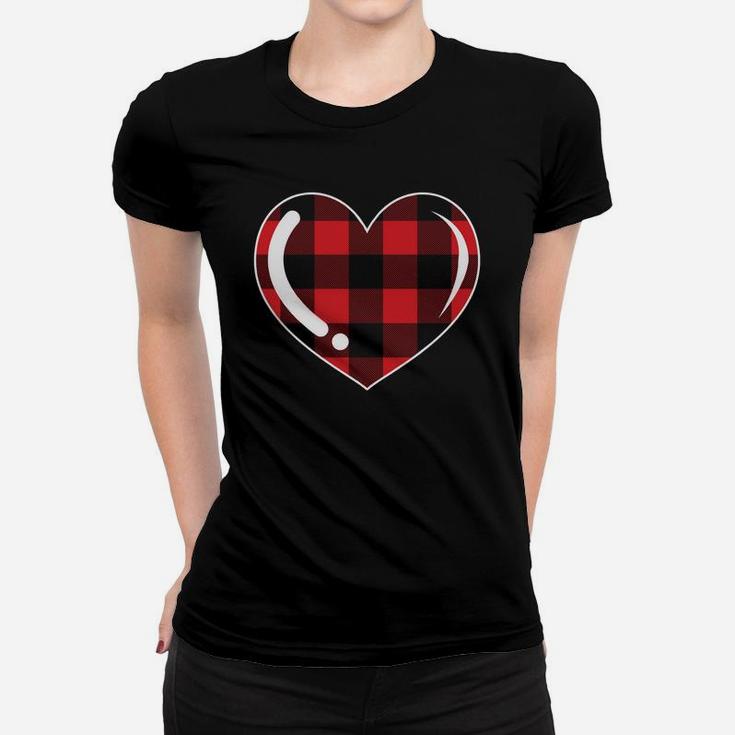Funny Gift Heart Stripe Valentine Gift Happy Valentines Day Women T-shirt