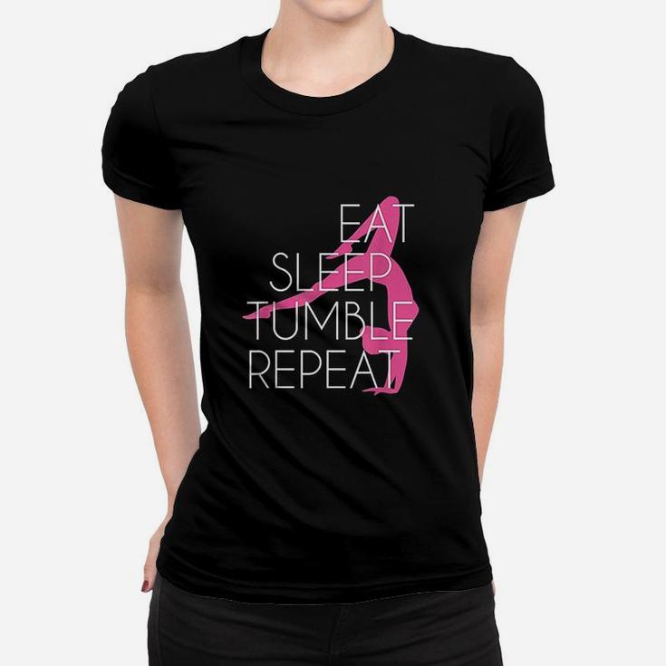 Funny Gymnast Gift Eat Sleep Tumble Repeat Gymnastics Women T-shirt