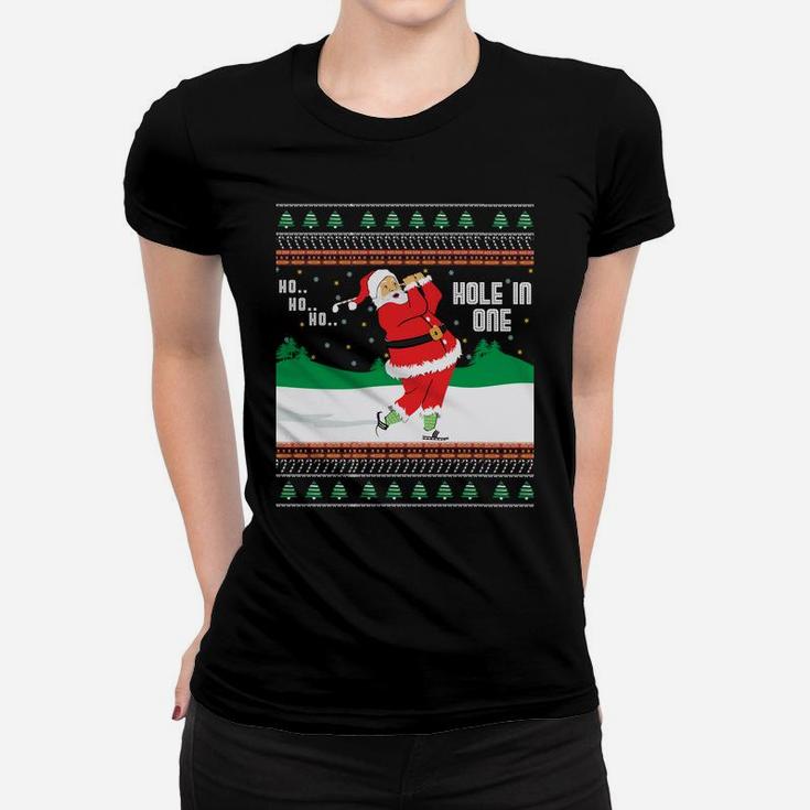 Funny Ho Ho Ho Ugly Santa Golf Christmas Sweater Jumper Sweatshirt Women T-shirt
