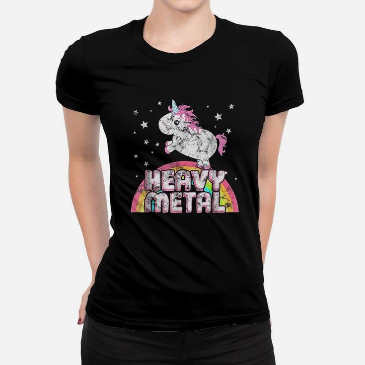 Funny Ironic Cool Unicorn Heavy Metal Music Festival Women T-shirt