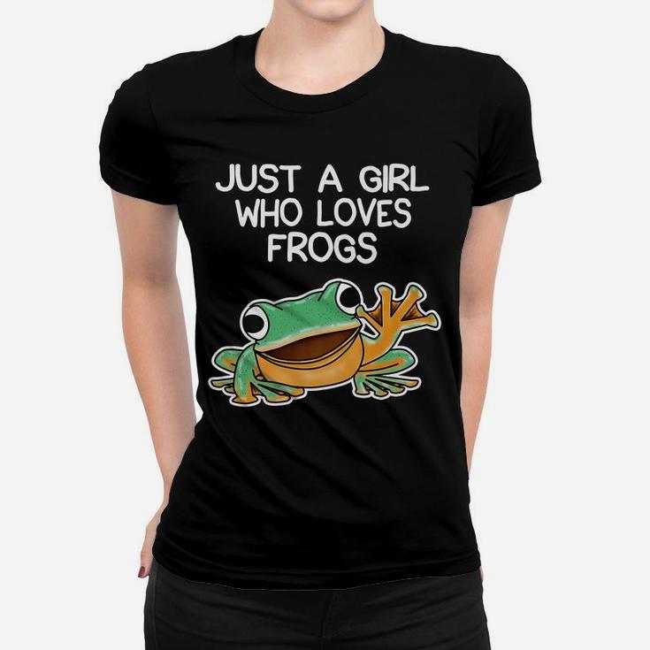Funny Just A Girl Who Loves Frogs Owner Lover Frog Gifts Women T-shirt