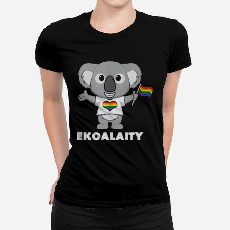 Funny Lgbt Koala Bear Equality Gay Pride Flag Women T-shirt
