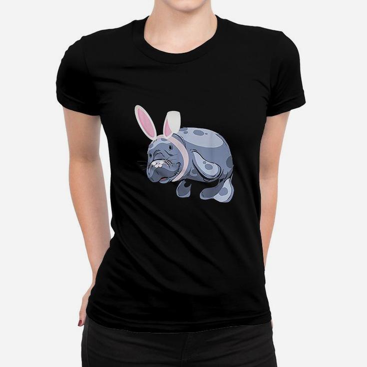 Funny Manatee Easter Bunny Women T-shirt