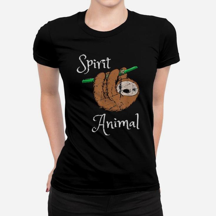 Funny My Spirit Animal Sloth Introvert Distressed Women T-shirt