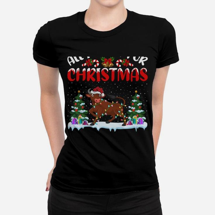 Funny Santa Hat All I Want For Christmas Is A Buffalo Women T-shirt